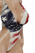 © PixlMakr - Beautiful busty woman in glossy USA swimsuit