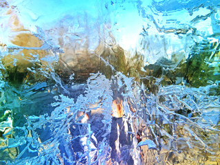 Poster - Colorful ice texture.