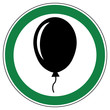 srg544 SignRoundGreen - german - ez544 ErlaubnisZeichen - Luftballon erlaubt - english - approved - balloon allowed - green xxl g7233