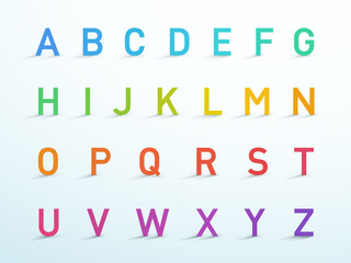 Poster - alphabet letters a to z colorful 3d font vector set