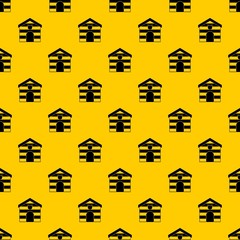 Poster - Cat house pattern seamless vector repeat geometric yellow for any design