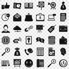 Poster - Marketing in Internet icons set. Simple style of 36 marketing in Internet vector icons for web for any design
