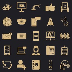Poster - Call on business icons set. Simple set of 25 call on business vector icons for web for any design