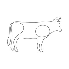 Poster - Cow one continuous line drawing. Vector illustration.