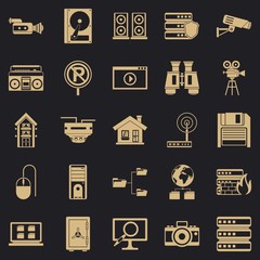 Wall Mural - Surveillance icons set. Simple set of 25 surveillance vector icons for web for any design