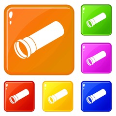 Poster - plastic pipe icons set collection vector 6 color isolated on white background