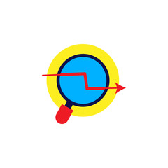Poster - Discount, loupe, search icon. Element of color discount signt icon. Premium quality graphic design icon. Signs and symbols collection icon for websites, web design