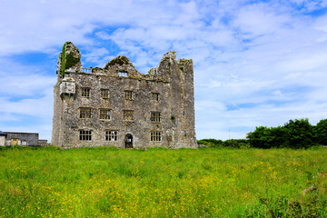 Historic ruins of Leamaneh Castle in Burren National Park, County Clare, Ireland