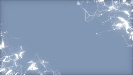 Poster - White flashing threads in the corner of the screen.Beautiful 3d animation of the Global Digital Network Growing with Numbers Flying. Business Concept. Looped. HD 1080.