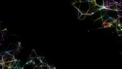 Poster - Multi-colored nets in the corners of the screen.Business data drifting through cyberspace. Available in multiple color options. Seamless loop.