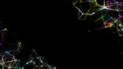 Poster - Multicolored islands in the corners of the screen.Financial or social background animationHigh-quality loopable 3D rendering suitable for Cryptocurrency, financial, social background.Seamless loop.