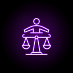 Poster - balance, justice icon. Elements of Professional SEO in neon style icons. Simple icon for websites, web design, mobile app, info graphics