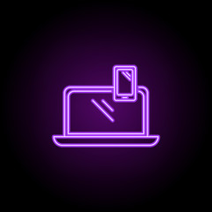 Poster - other devices outline icon. Elements of Security in neon style icons. Simple icon for websites, web design, mobile app, info graphics