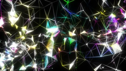 Poster - Multicolored rotating threads.Beautiful 3d animation of the Global Digital Network Growing with Numbers Flying. Business Concept. Looped. HD 1080.