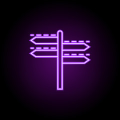 Poster - road sign dusk style icon. Elements of Summer holiday & Travel in neon style icons. Simple icon for websites, web design, mobile app, info graphics