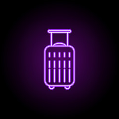 Poster - suitcase dusk style icon. Elements of Summer holiday & Travel in neon style icons. Simple icon for websites, web design, mobile app, info graphics