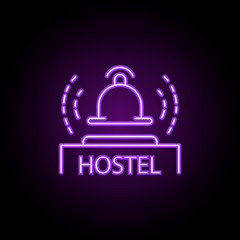 Poster - bell dusk style icon. Elements of Summer holiday & Travel in neon style icons. Simple icon for websites, web design, mobile app, info graphics