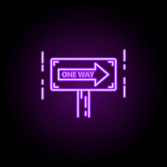 Poster - road sign dusk style icon. Elements of Summer holiday & Travel in neon style icons. Simple icon for websites, web design, mobile app, info graphics