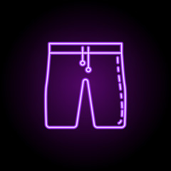 Poster - shorts dusk style icon. Elements of Summer holiday & Travel in neon style icons. Simple icon for websites, web design, mobile app, info graphics