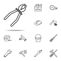 Poster - pliers outline icon. Construction icons universal set for web and mobile