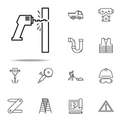 Poster - to drill a wall outline icon. Construction icons universal set for web and mobile