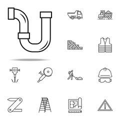 Poster - water pipes outline icon. Construction icons universal set for web and mobile