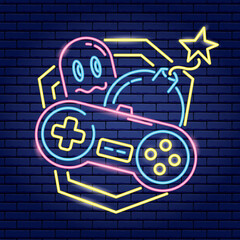 Canvas Print - video game neon