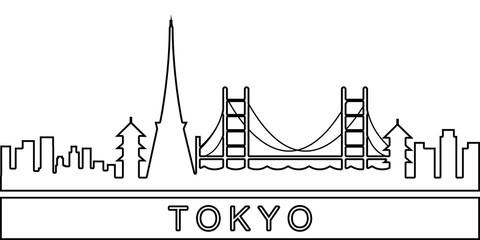 Poster - Tokyo detailed skyline icon. Element of Cities for mobile concept and web apps icon. Thin line icon for website design and development, app development
