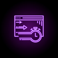 Poster - website session icon. Elements of Web development in neon style icons. Simple icon for websites, web design, mobile app, info graphics
