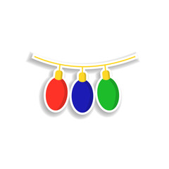 Poster - bulbs sticker icon. Elements of Chrismas in color icons. Simple icon for websites, web design, mobile app, info graphics