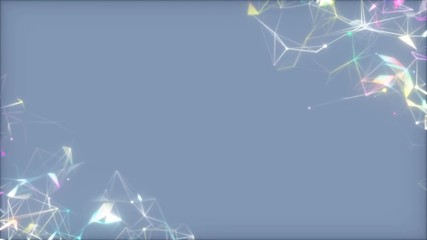 Poster - Colored spots in the corner.A complex wall of lights that moves like a electrical impulse. Technology and science fiction. Electronic music, video mapping and facade projections, you tube and