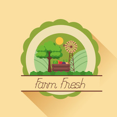 Sticker - farm fresh cartoon