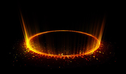 Wall Mural - abstract background. motion swirl. glowing circle. bright spiral. glow podium. empty scene. space tu