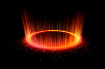 Wall Mural - Abstract background. Motion swirl. Glowing circle. Bright spiral. Glow podium. Empty Scene. Space tunnel. Light ellipse. Glint galaxy. Oval stage. Led studio. Lens flare. Glare ring. Show disc.