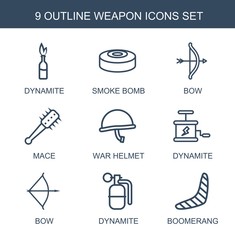 Wall Mural - 9 weapon icons