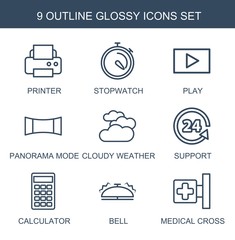 Poster - 9 glossy icons