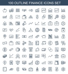 Canvas Print - 100 finance icons