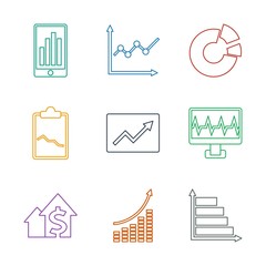 Canvas Print - graph icons