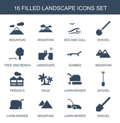 Wall Mural - 16 landscape icons