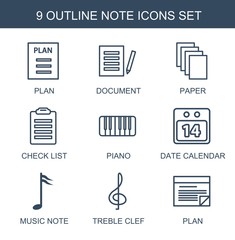 Sticker - 9 note icons