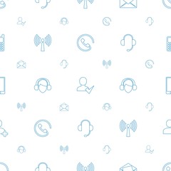 Poster - contact icons pattern seamless white background