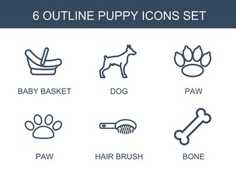 Wall Mural - puppy icons