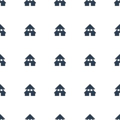 Poster - house building icon pattern seamless white background