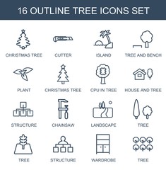 Sticker - tree icons