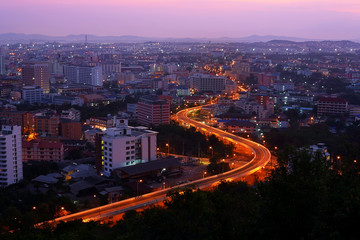 Street light poles are curved and beautiful locations at Pattaya, Thailand