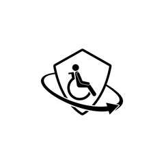 Poster - disability insurance. Element of insurance in shield icon. Premium quality graphic design icon. Signs and symbols collection icon for websites, web design, mobile app