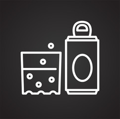 Poster - Fizzy drink icon on black background for graphic and web design, Modern simple vector sign. Internet concept. Trendy symbol for website design web button or mobile app