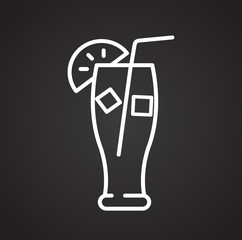Poster - Fizzy drink icon on black background for graphic and web design, Modern simple vector sign. Internet concept. Trendy symbol for website design web button or mobile app