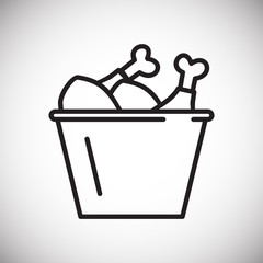 Poster - Fried chicken outline icon on white background for graphic and web design, Modern simple vector sign. Internet concept. Trendy symbol for website design web button or mobile app