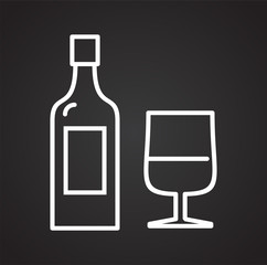 Poster - Fizzy drink icon on black background for graphic and web design, Modern simple vector sign. Internet concept. Trendy symbol for website design web button or mobile app